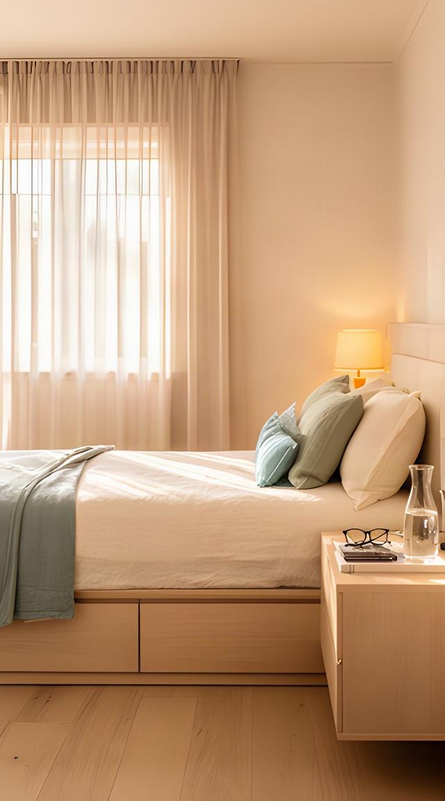 Freshly arranged bedroom in a smaller Atherton home with bedside essentials set within easy reach