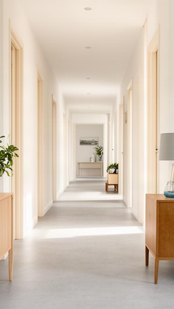 Unobstructed hallway in a Queensland home with furniture placed clear of the walking route