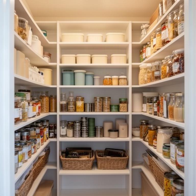 New-home pantry arranged with everyday ingredients at reachable heights and shelf zones kept clear